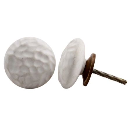 White Solid Flat Drawer Knob